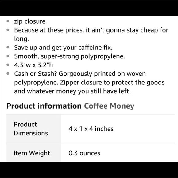 COFFEE ☕️ THE LAST CHEAP DRUG COIN purse ✨NEW✨ - Picture 9 of 11